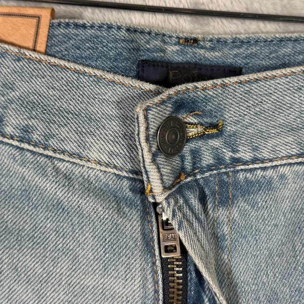 Ralph Lauren Jean Shorts Mens 40 Blue Patchwork Distressed Cutoff Sullivan Jorts